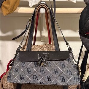 Dooney & Bourke Black and Gray Monogram Shoulder Bag